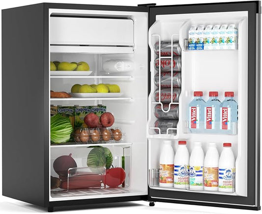 4.3 Cu.Ft Mini Fridge with Freezer, Single Door Refrigerator with Adjustable by Patikuin