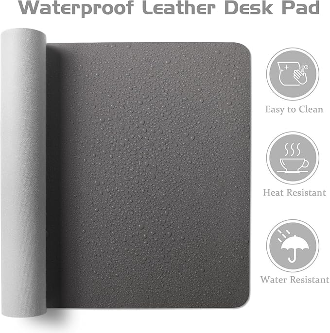 Aothia Leather Desk Pad Protector, Office Mat, Large Mouse Pad, Laptop Desk Pad - Image 2