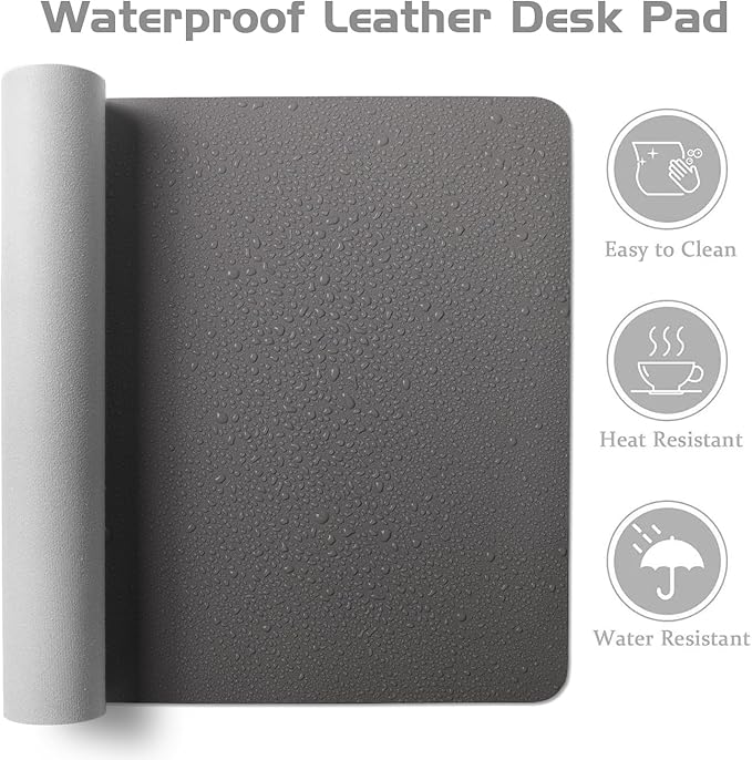 Aothia Leather Desk Pad Protector, Office Desk Mat, Large Mouse Pad, Laptop - Image 4
