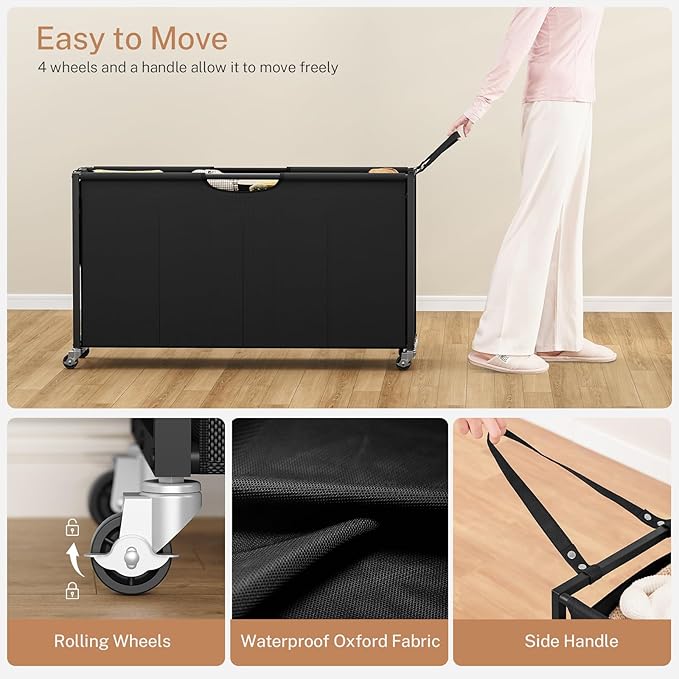 Laundry Sorter, Rolling Laundry Hamper - Image 4