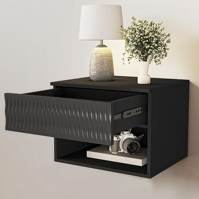 Vibe & Dine Floating Nightstand Set of 2, Wall Mounted Night Stand - Image 8