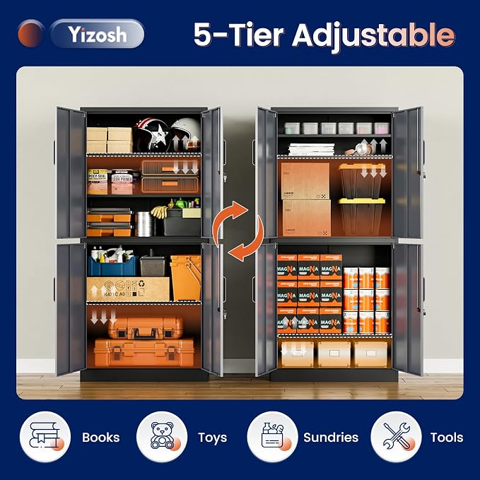 Yizosh Metal Storage Locking Cabinet - Image 5