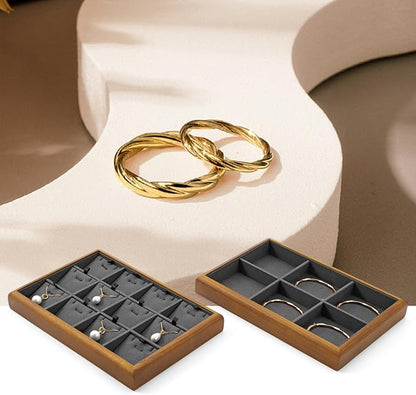 Oirlv Solid Wood Stackable Jewelry Organizer Tray Jewelry Drawer Organizer - Image 3