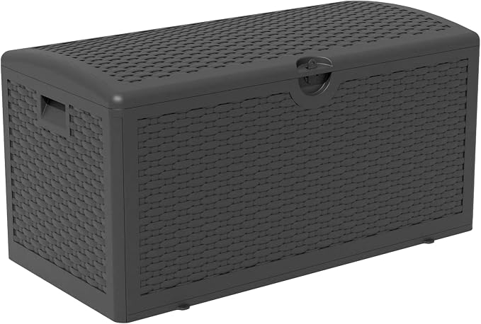 80 Plus Gallon Resin Deck Box, Waterproof Outdoor Storage Box by Unknown