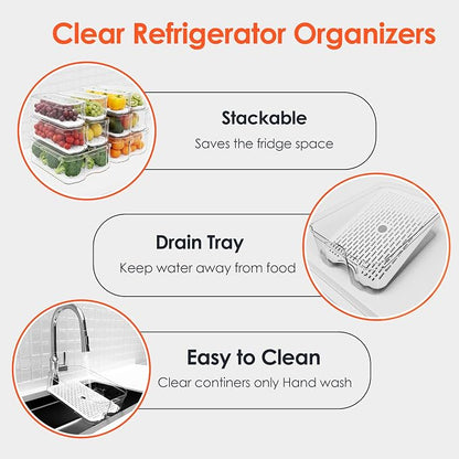 Fridge Organizers and Storage, 10 Pack Clear Freezer Organizer Bins - Image 5