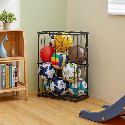 Garage Ball Storage Wall-Mounted & Floor Sports Equipment Organizer: Sports - Image 3
