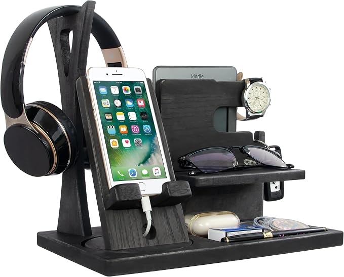 Gift for Men Nightstand Organizer by Gladsico