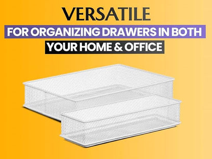 YBM HOME Silver Mesh Drawer Cabinet and or Shelf Organizer Bins, School Supply - Image 4