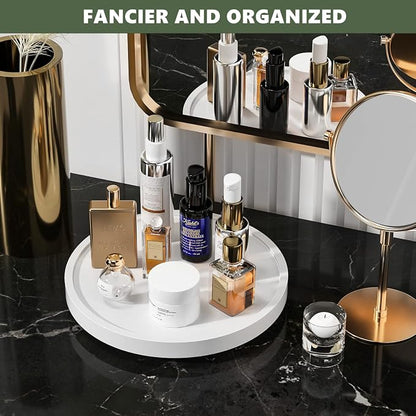 Turntable Vanity Tray 10 Inch for Perfume Candle, Bamboo Kitchen Sink - Image 3