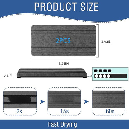 2PCS Water Absorbing Stone Tray, Quick Drying Diatomite Stone Sink Tray - Image 6