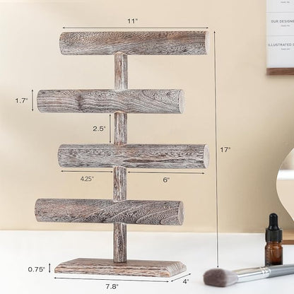 LadyRosian 4 Tier Wooden Display Jewelry Accessory Stand Jewelry Bracelet - Image 2