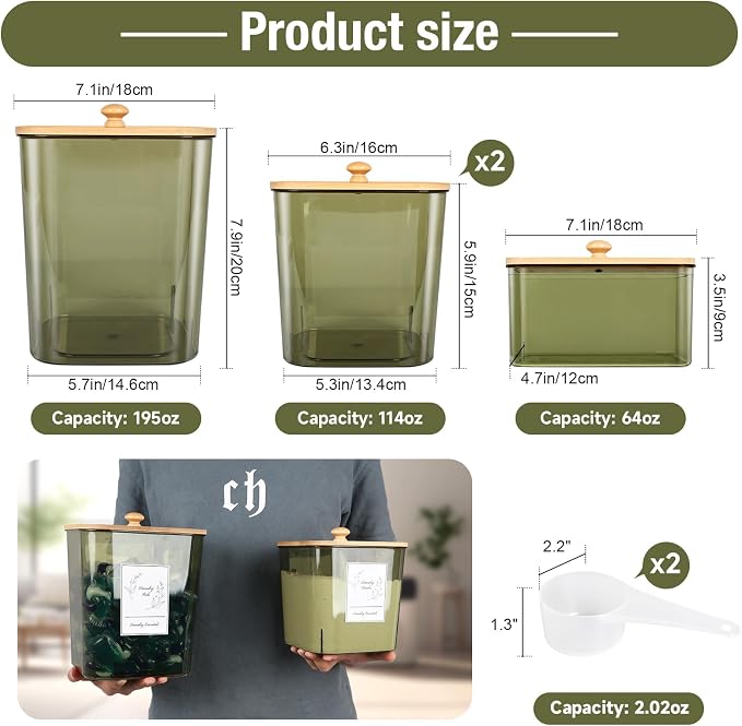 4 Pack Laundry Pods Container & Dryer Sheet Holder, Plastic Pod Holder - Image 2