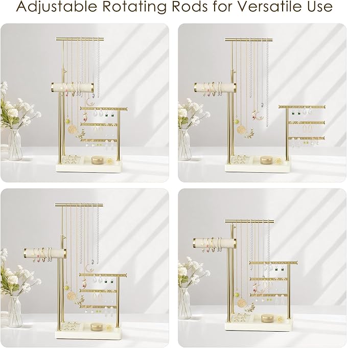SZQINJI 5 Tier Jewelry Holder Organizer, Adjustable Height Jewelry Display - Image 6