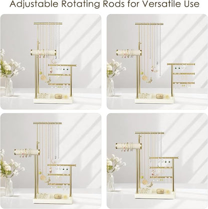 SZQINJI 5 Tier Jewelry Holder Organizer, Adjustable Height Jewelry Display - Image 6