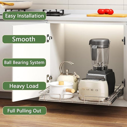 Pull Out Cabinet Organizer 30" W x 21½" D, Heavy Duty Cabinet Pull Out Shelves - Image 2
