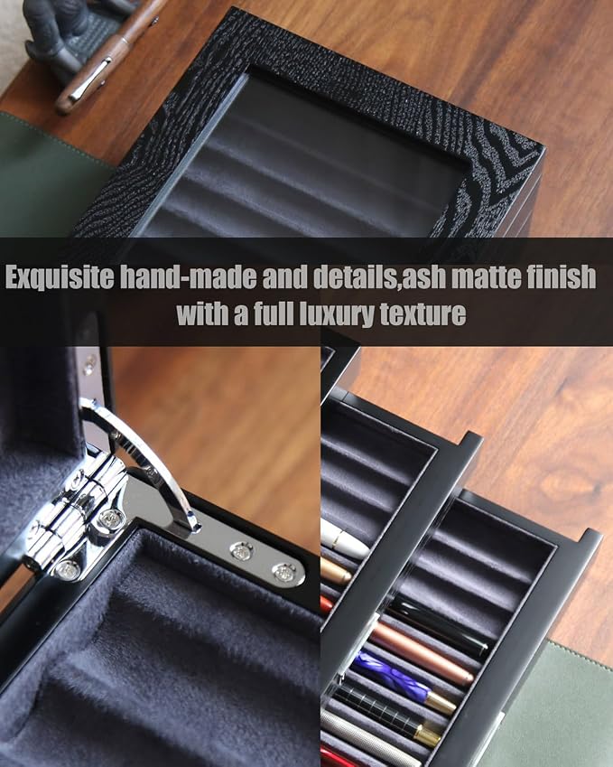 Wood Pen Display case 24 Slot Fountain Pen Box Storage Organizer - Image 5