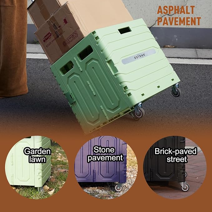 Folding Utility Cart Portable Rolling Crate Handcart Foldable Shopping Trolley - Image 6