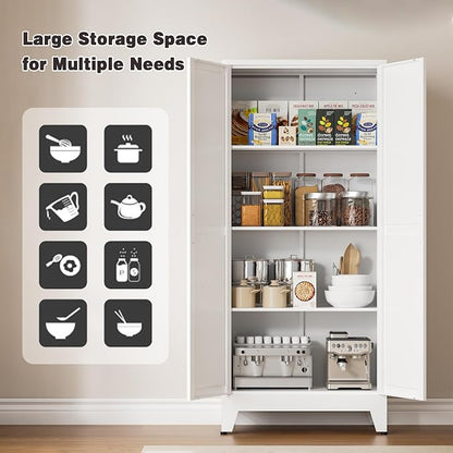 61" Tall Metal Pantry Cabinet, Kitchen Storage Cabinet - Image 5