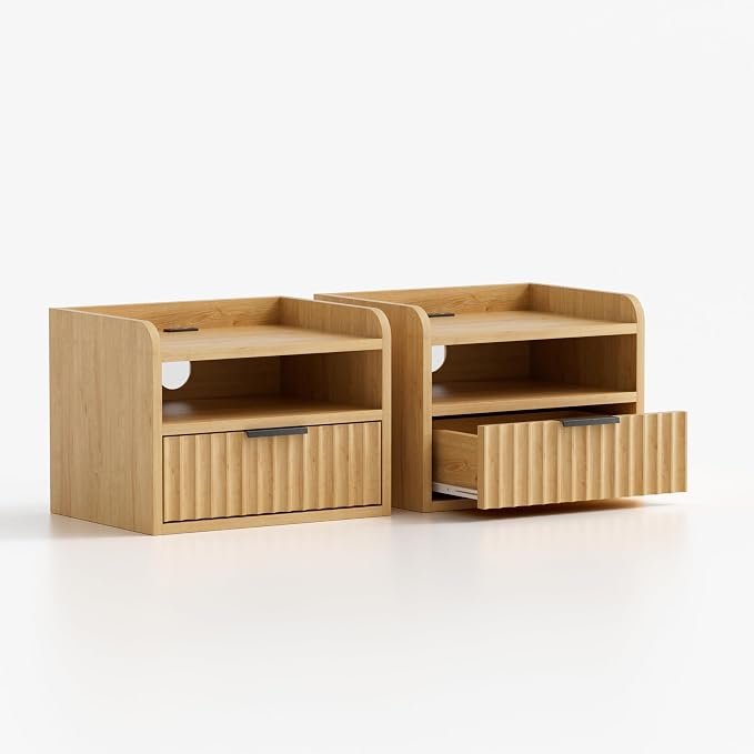 Fluted Floating Nightstands Set of 2 - Image 6