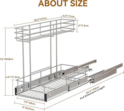 Under Sink Organizer 2 Packs, Pull Out Cabinet Organizer 2 Tier, Under Sink - Image 2