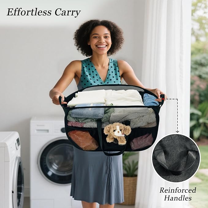 100L Extra Large Mesh Pop Up Hamper - Image 4