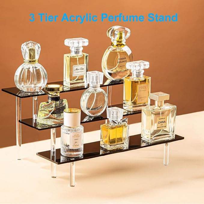 3 Tier Perfume Organizer Stand, Cologne Shelf Dessert Display - Image 2