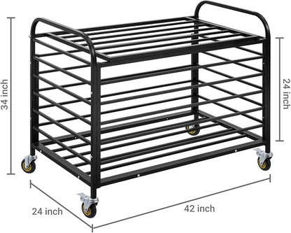 MyGift Professional Black Metal Rolling Sports Ball Storage Cart - Image 5