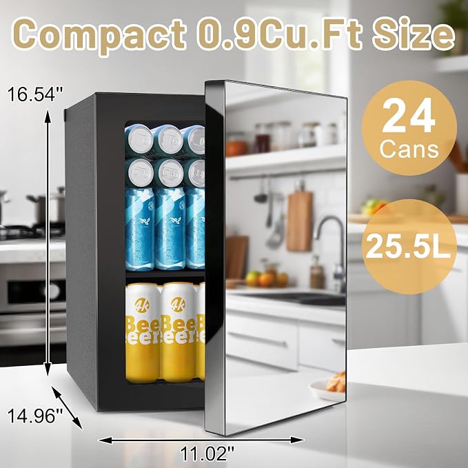 7 Temp Control 24Can/0.9Cu.Ft Mini Fridge - Image 2