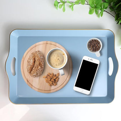 Spsyrine Light Blue Decorative Tray, Elegant Plastic Serving Tray - Image 5