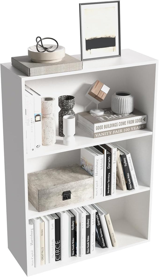 3 Tier Book Shelf，Wooden 3 Cube Storage Organizer, 33 Inch Versatile Cubes by NewBeth