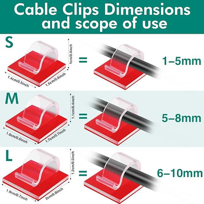 60 Pieces Mini Cable Clips Self Adhesive Light Clips Light Hooks Wire Cable - Image 2