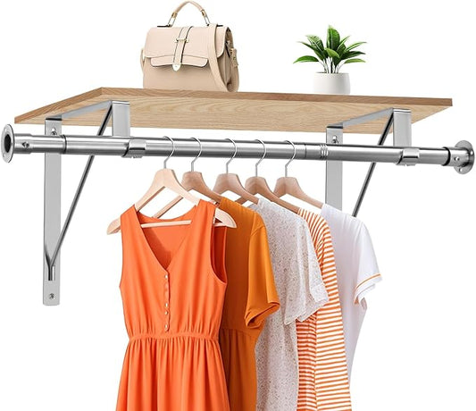 Closet Rod, 16 to 51 Inch Closet Rods Heavy Duty Adjustable Wardrobe Poles by Anndason