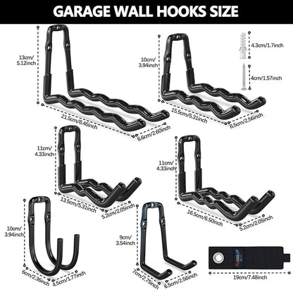 3-H Heavy Duty Garage Hooks 14 Pack, One-Piece Construction Garage Wall Hooks - Image 6