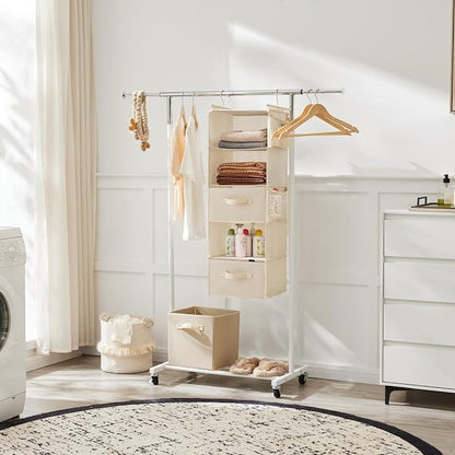 MAX Houser 5 Tier Shelf Hanging Closet Organizer, Cloth Hanging Shelf - Image 6