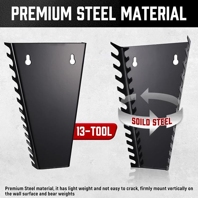 ALOANES 52-Slot Metal Wrench Organizer, Heavy Duty Hanging Wrench Organizer Tray - Image 3