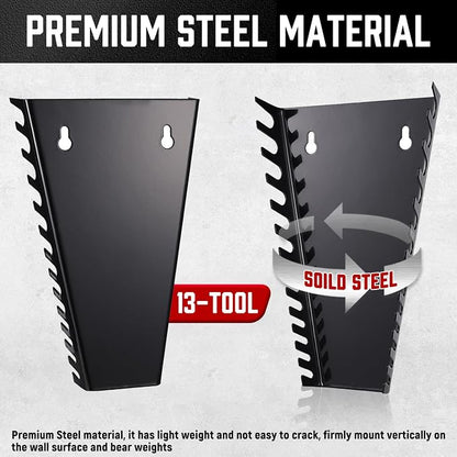 ALOANES 26-Slot Metal Wrench Organizer, Heavy Duty Hanging Wrench Organizer Tray - Image 3