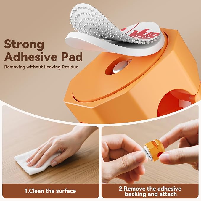 8 Pack Spring Cable Clips, Rotatable Cord Organizer Desk Cable Management Cord - Image 3