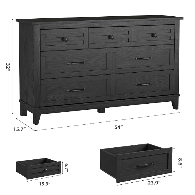 GarveeHome 7 Dresser for Bedroom, 54 in Wide Drawer Dresser - Image 2