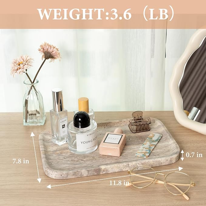 Marble Vanity Trays, Travertine Bathroom Tray, Decorative Tray - Image 2