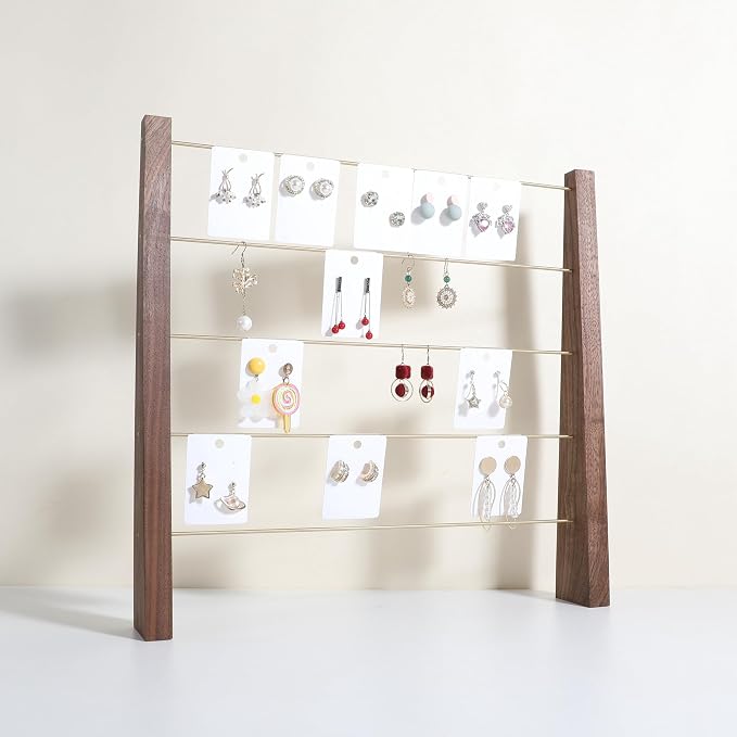 GemeShou 5 Tiers Walnut Earring display stands by GemeShou