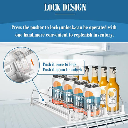 asika Drink Organizer for Fridge, Adjustable Width Soda Can Dispenser for - Image 4