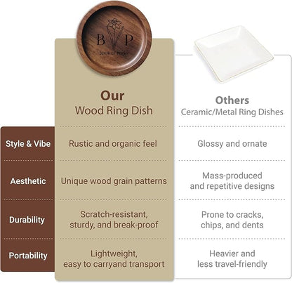 Walnut Wood Ring Holder, Engraved Jewelry Dish and Storage Tray, Unique Gift - Image 4