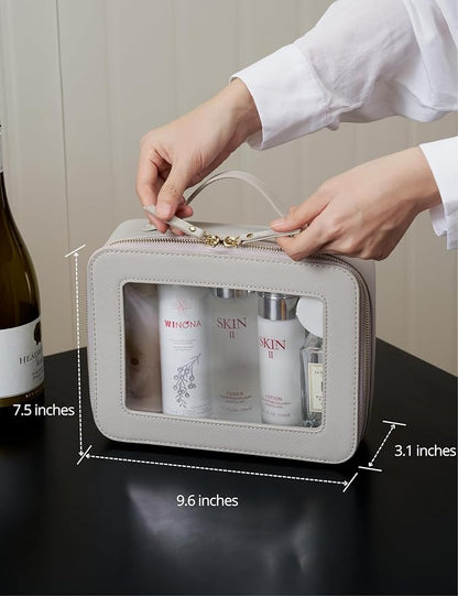 Popvibe Clear Makeup Bag Travel Cosmetic Case Transparent Toiletry Bag - Image 4