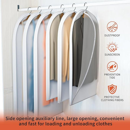 Clear Garment Bags for Hanging Clothes, 40in Dress Clothing Suit Coat for - Image 2