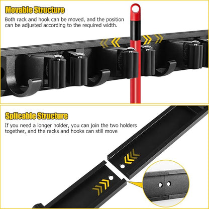 SLIIMU Movable 15'' Broom and Mop Holder Wall Mount - Image 4