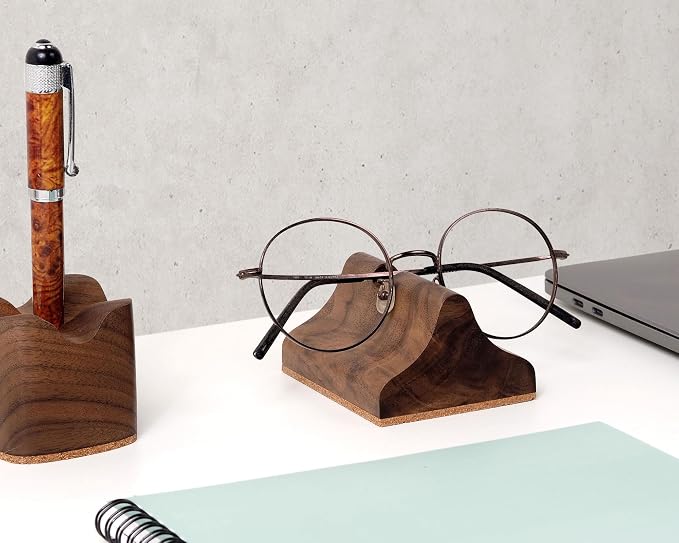Handmade Wood Carving Eyeglasses Stand Wood Glasses Holder Sunglasses Display - Image 2