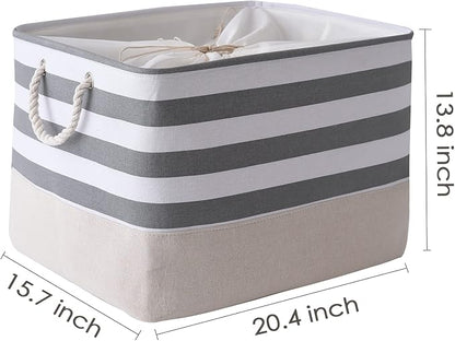 TheWarmHome Jumbo Storage Bins Baskets, Sturdy Fabric Organizing Basket - Image 3