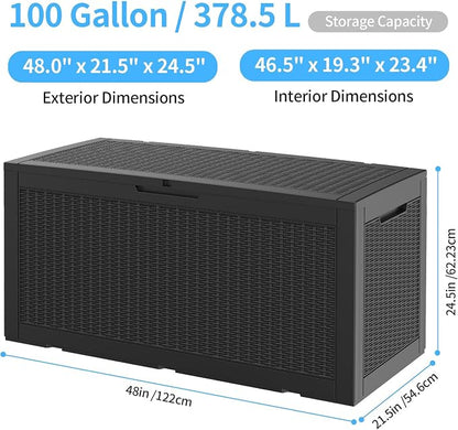 EasyUp 100 Gallon Deck Boxes Waterproof, Outdoor Large Storage Boxes - Image 2