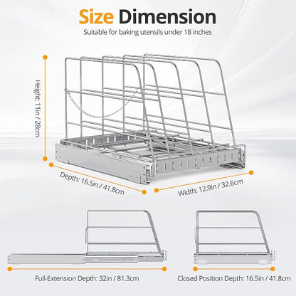 Pull Out Cabinet Organizer for Cutting Board, Cookie Sheet, Baking Sheet - Image 4