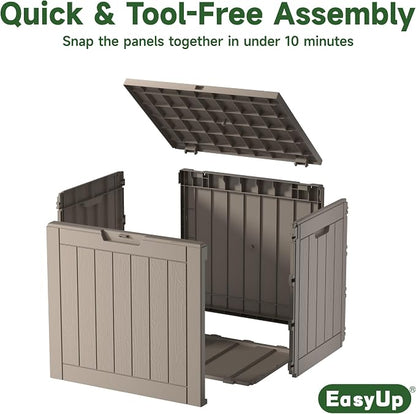 EasyUp 35 Gallon Resin Deck Box Waterproof, UV Resistant Outdoor Storage Box - Image 5